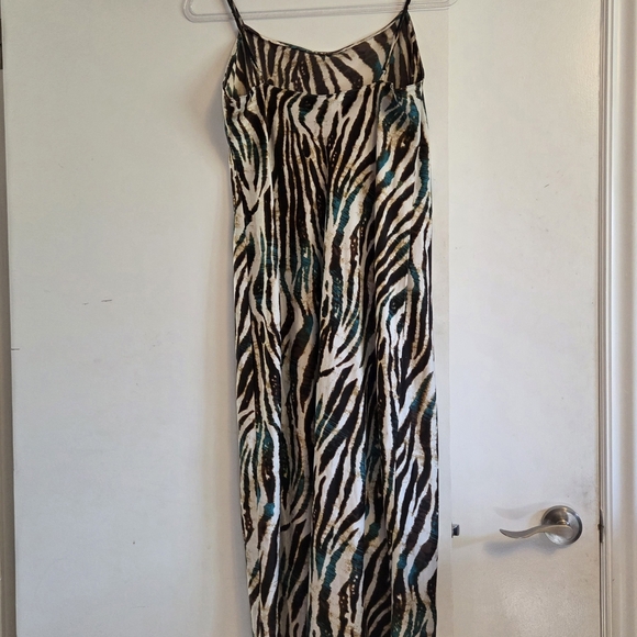 NATORI Zebra Animal Print Slip Dress Nightgown Medium Boho Y2K - Picture 4 of 7